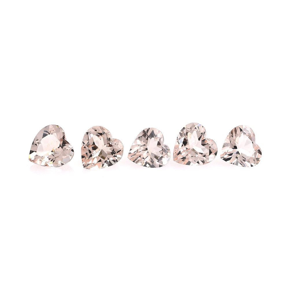 PEACH MORGANITE CUT HEART (AA/CLEAN)  8X8MM 1.47 Cts.