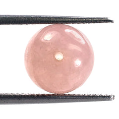 PINK MORGANITE (MILKY) PLAIN ROUND BALL (HALF DRILL 1.20MM) 10-10.50MM 7.58 Cts.