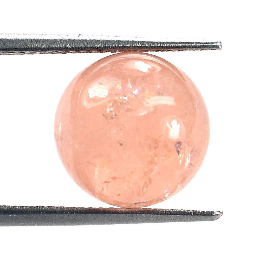 PEACH MORGANITE (MILKY) PLAIN ROUND BALL 11-11.50MM 10.34 Cts.