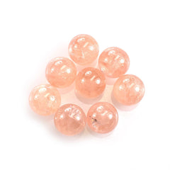 PEACH MORGANITE (MILKY) PLAIN ROUND BALL 11-11.50MM 10.34 Cts.