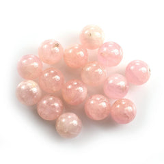 PINK MORGANITE (MILKY) PLAIN ROUND BALL (FULL DRILL-1.20MM) 10-10.50MM 7.63 Cts.