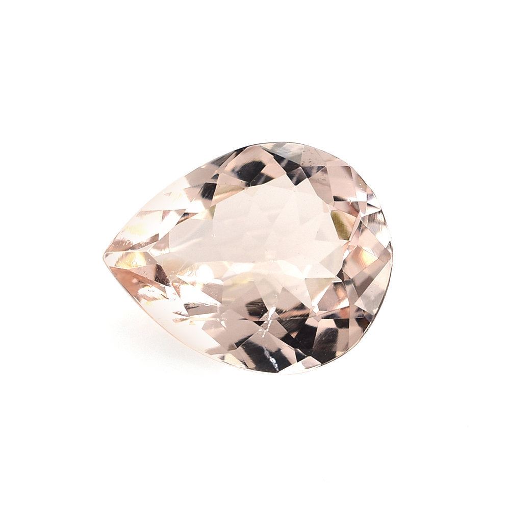 PEACH MORGANITE CUT PEAR (AA/SI) (WINDOW) 11X9MM 2.60 Cts.