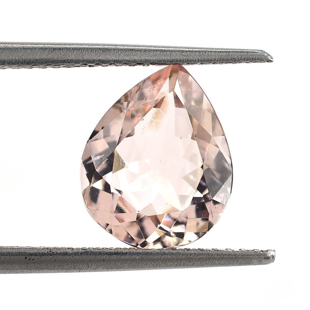 PEACH MORGANITE CUT PEAR (AA/SI) (WINDOW) 11X9MM 2.60 Cts.