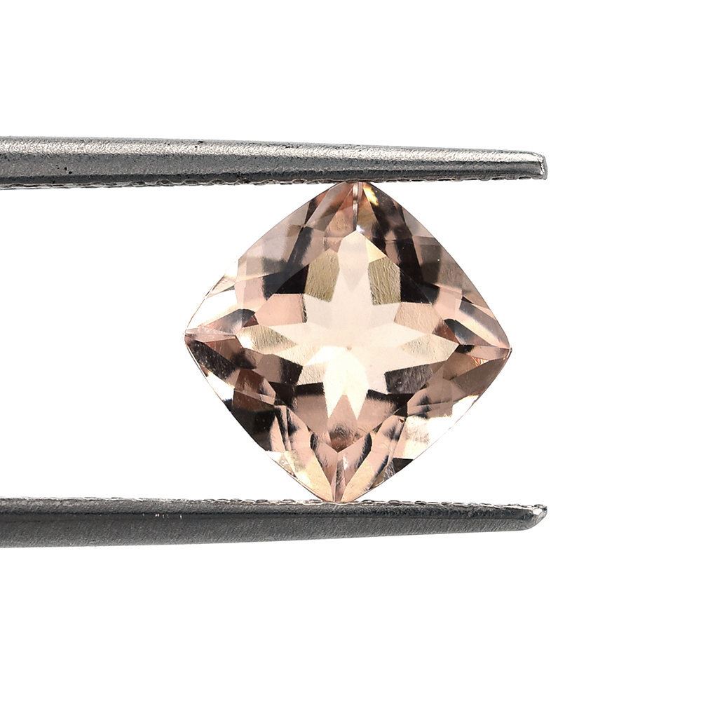 PEACH MORGANITE CUT CUSHION (AA/SI) 8X8MM 2.20 Cts.