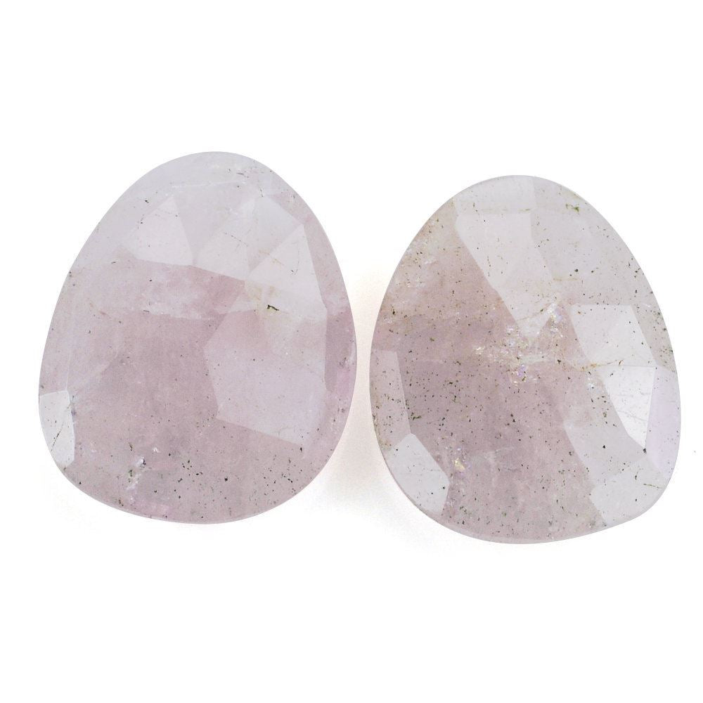 MORGANITE ROSE CUT BRIOLETTE PEARISH (PINK) (MILKY) 15.50X12.50MM 5.10 Cts.