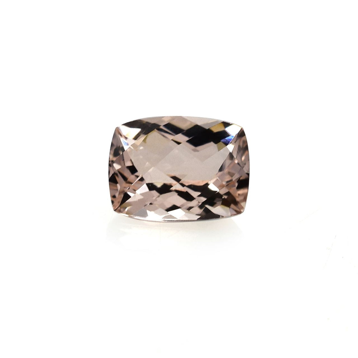 PEACH MORGANITE CHECKER CUT CUSHION (AAA) 8.00X6.00 MM 1.38 Cts.