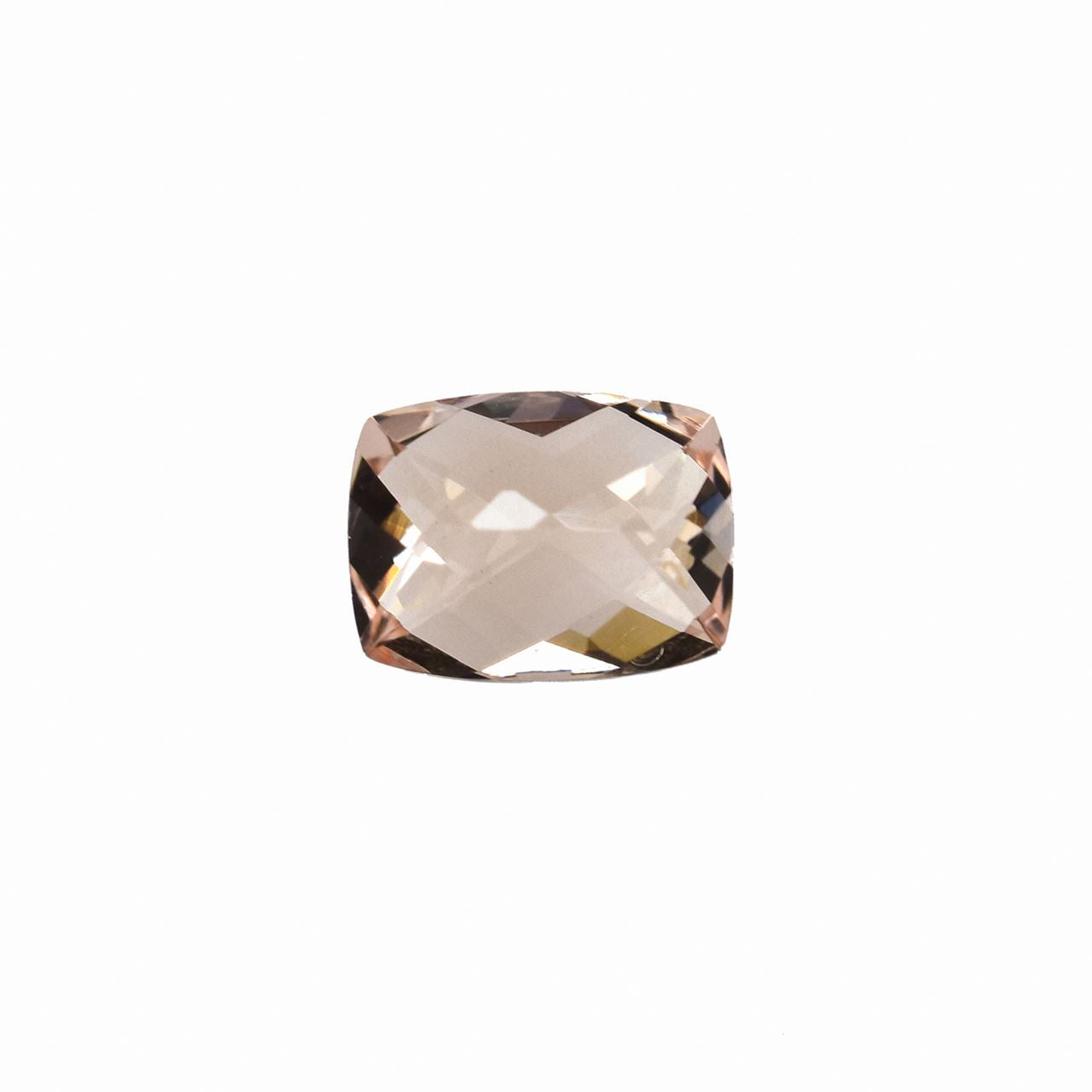 PEACH MORGANITE CHECKER CUT CUSHION (AAA) 8.00X6.00 MM 1.38 Cts.