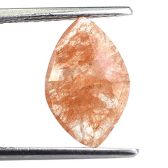 ORANGE AVENTURINE QUARTZ ROSE CUT BRIOLETTE IRREGULAR ONION SHAPE 14X9MM 2.47 Cts.