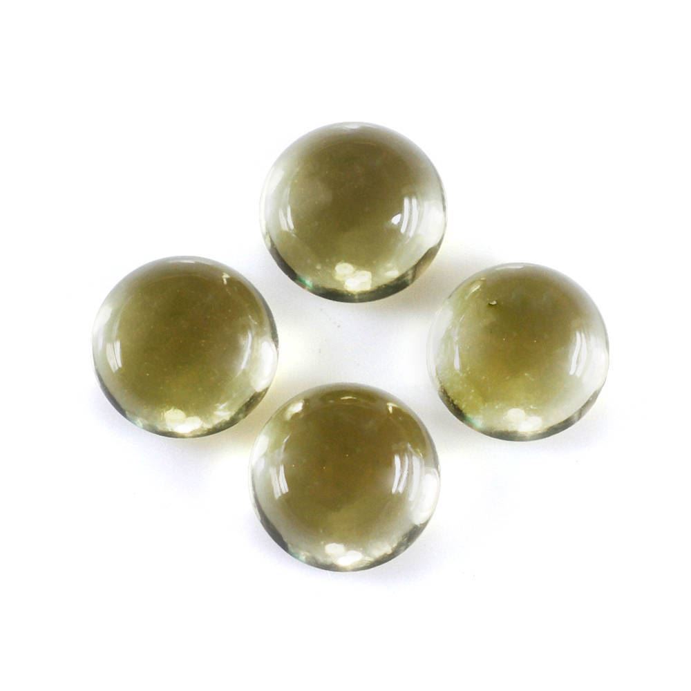 OLIVE QUARTZ ROUND CAB 5MM 0.53 Cts.