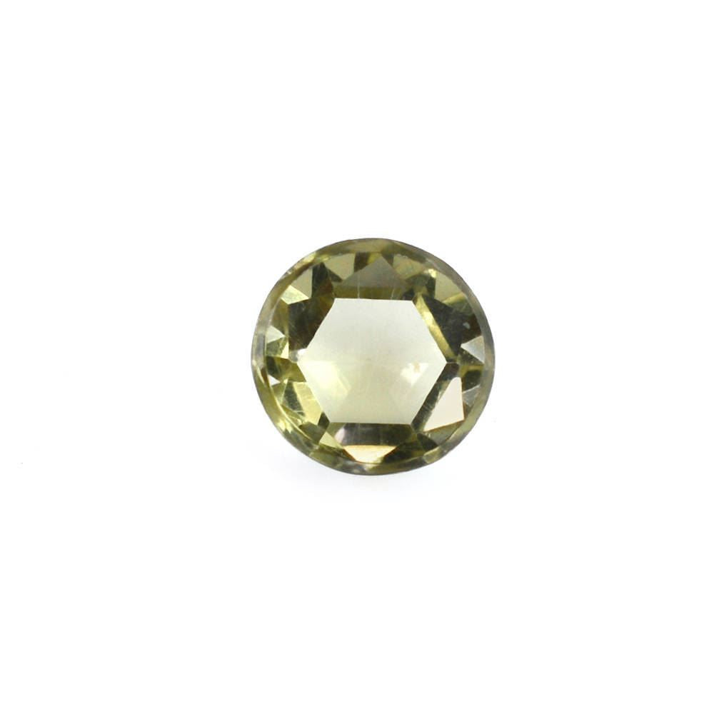 OLIVE QUARTZ ROSE CUT ROUND CAB 5MM 0.46 Cts.