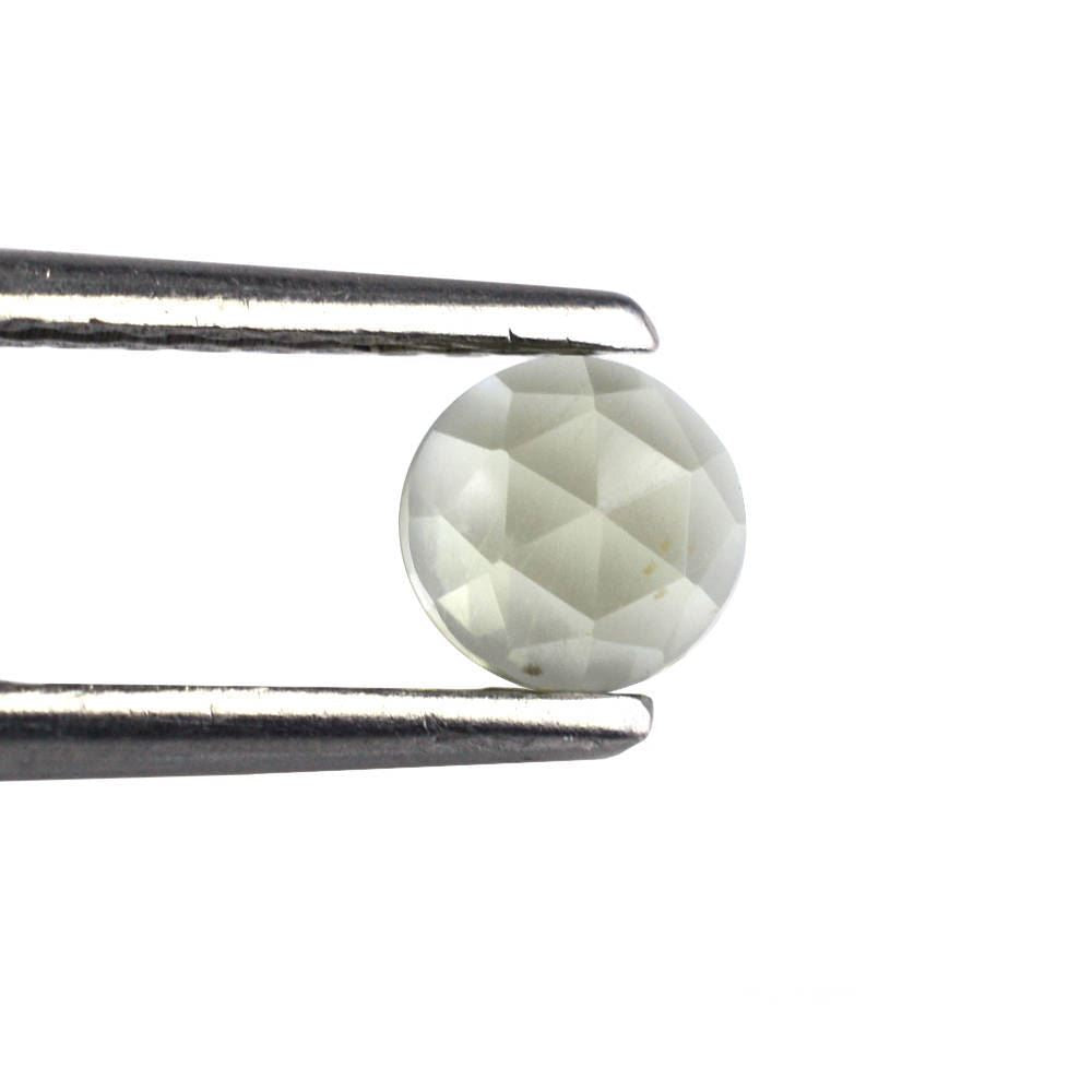 OLIVE QUARTZ ROSE CUT ROUND CAB 5MM 0.46 Cts.