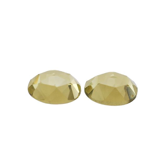 OLIVE QUARTZ ROSE CUT OVAL CAB  8X6MM 1.14 Cts.