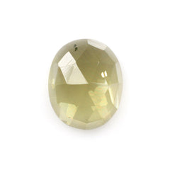 OLIVE QUARTZ ROSE CUT OVAL CAB 11X9MM 3.32 Cts.