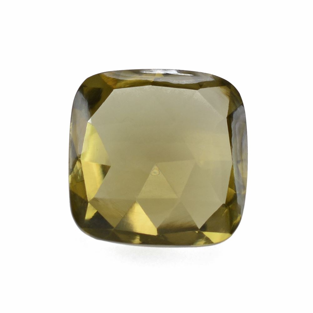 OLIVE QUARTZ ROSE CUT CUSHION CAB 17MM 16.78 Cts.