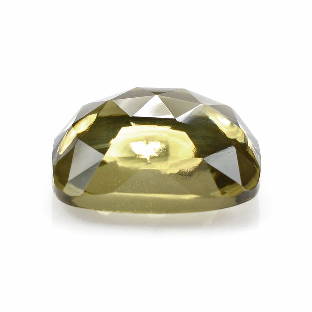 OLIVE QUARTZ ROSE CUT CUSHION CAB 17MM 16.78 Cts.