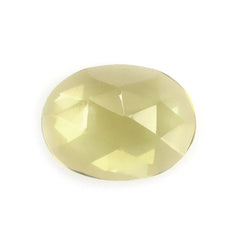 OLIVE QUARTZ ROSE CUT OVAL CAB 8X6MM 1.05 Cts.