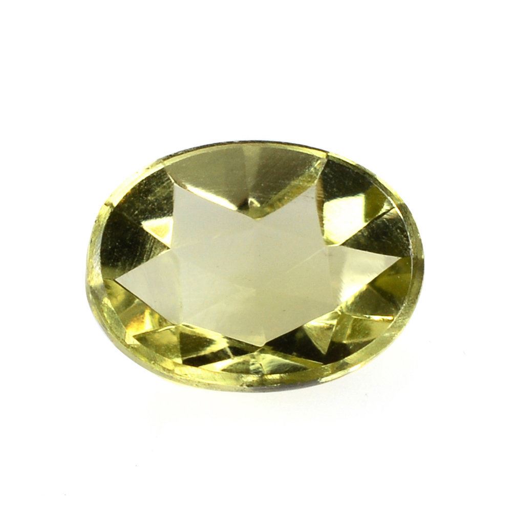 OLIVE QUARTZ ROSE CUT OVAL CAB 8X6MM 1.05 Cts.