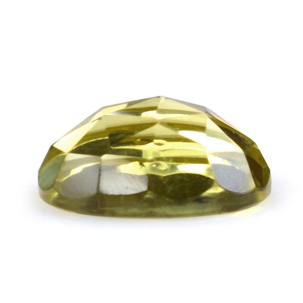 OLIVE QUARTZ ROSE CUT OVAL CAB 11X9MM 3.34 Cts.