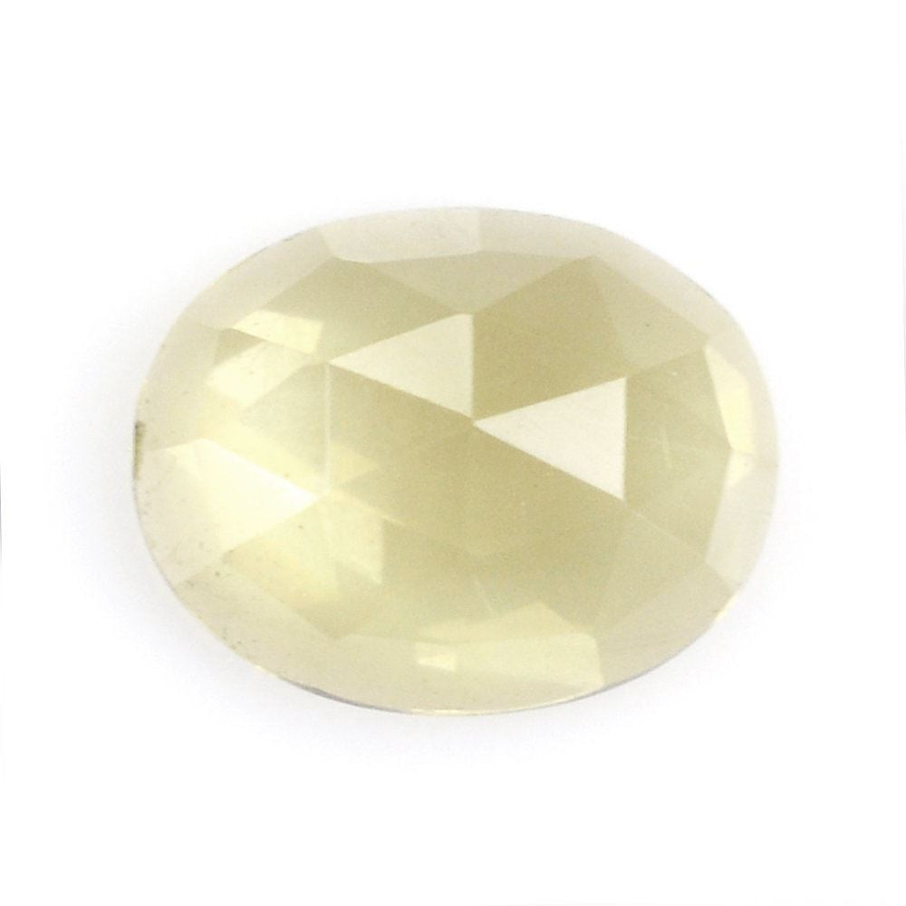 OLIVE QUARTZ ROSE CUT OVAL CAB 9X7MM 1.74 Cts.