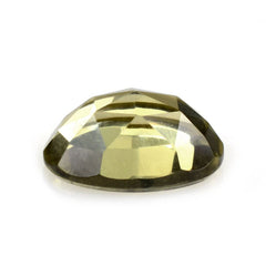 OLIVE QUARTZ ROSE CUT OVAL CAB 9X7MM 1.74 Cts.