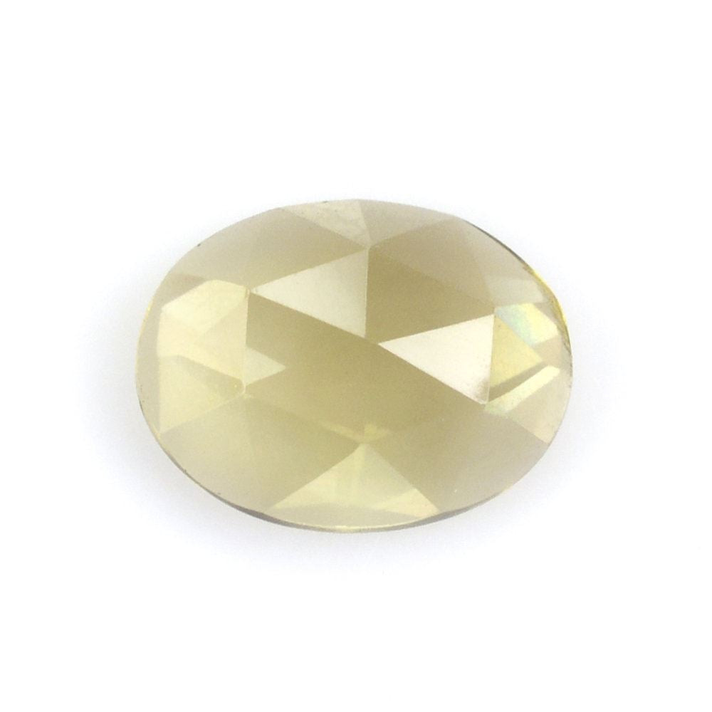 OLIVE QUARTZ ROSE CUT OVAL CAB 8X6MM 1.13 Cts.