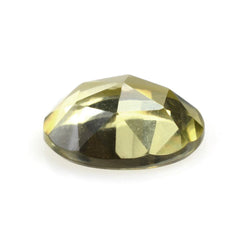 OLIVE QUARTZ ROSE CUT OVAL CAB 8X6MM 1.13 Cts.