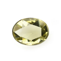 OLIVE QUARTZ ROSE CUT OVAL CAB 8X6MM 1.13 Cts.