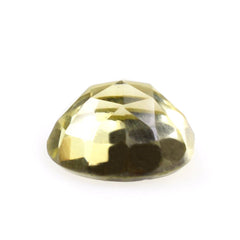 OLIVE QUARTZ ROSE CUT ROUND CAB 6MM 0.79 Cts.