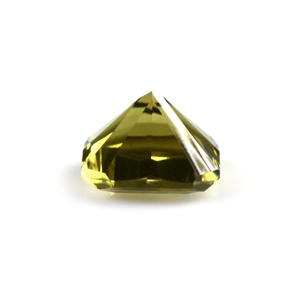 OLIVE QUARTZ CONCAVE ASCHER CUT SQUARE-OCTAGON (DES#138) 10MM 3.80 Cts.