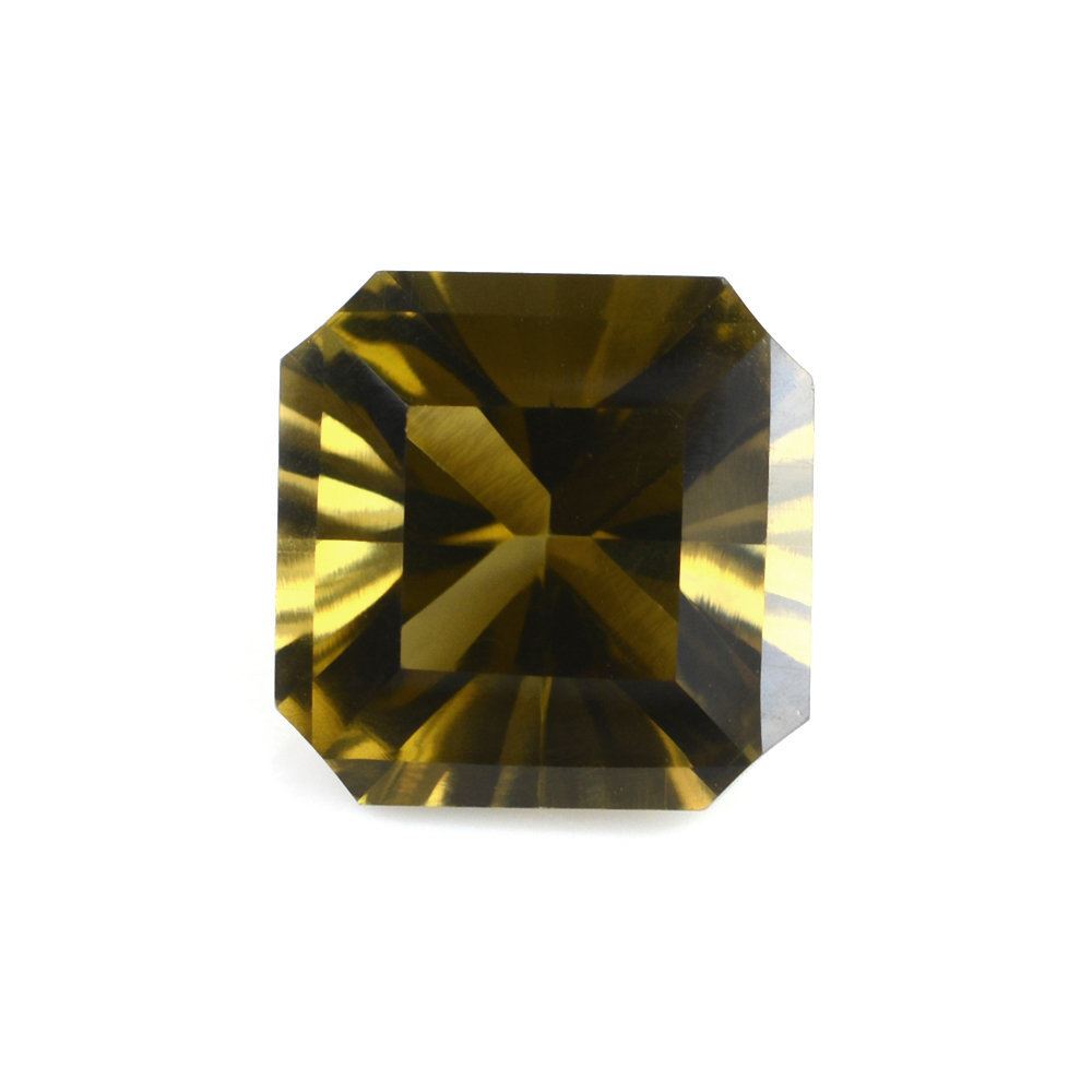 OLIVE QUARTZ ASCHER CONCAVE SQUARE-OCTAGON (DES#139) 10MM 4.00 Cts.