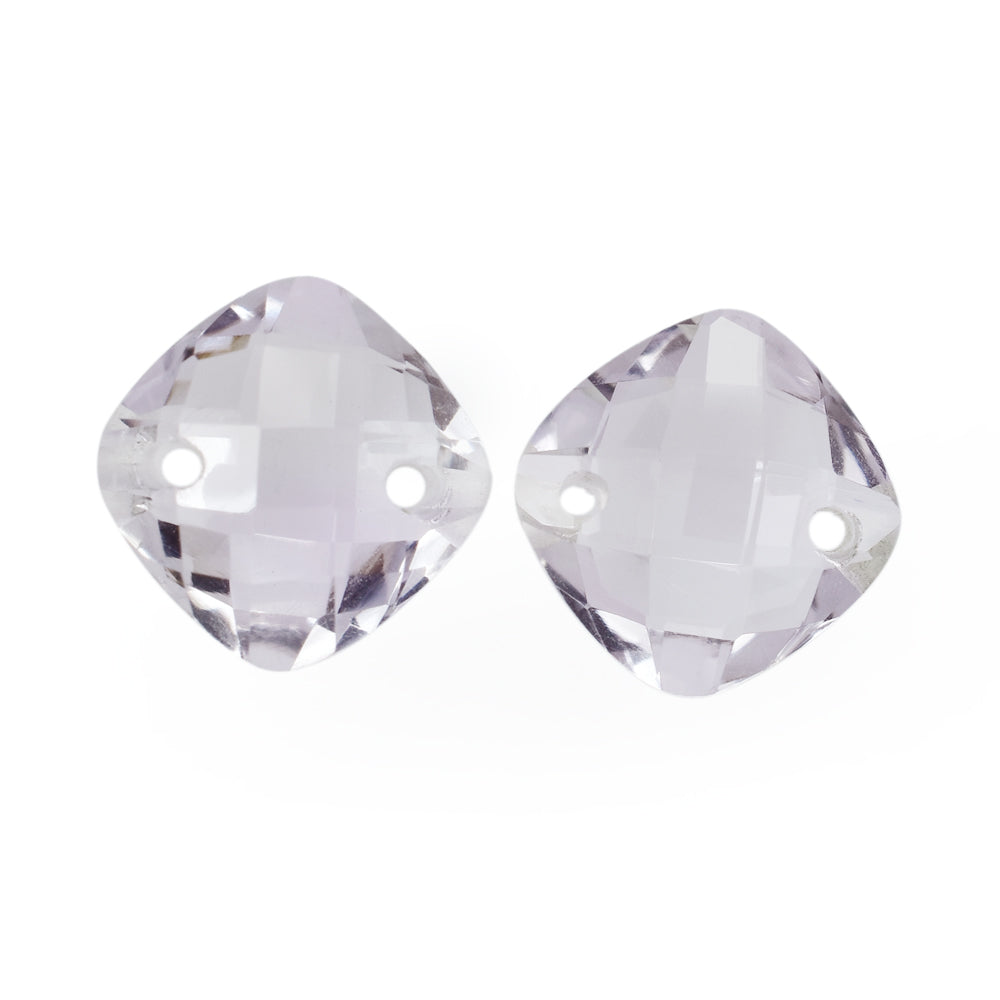 PINK AMETHYST BRIOLETTE CUSHION (TWO FULL DRILL) 10.00MM 3.02 Cts.