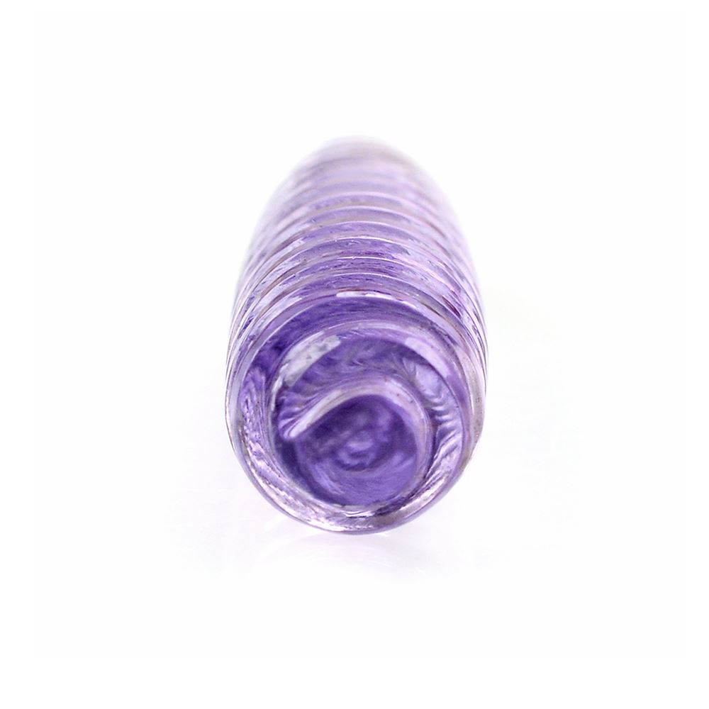 PINK AMETHYST SPIRAL CARVED DROPS HALF DRILL 28X7MM 10.42 Cts.