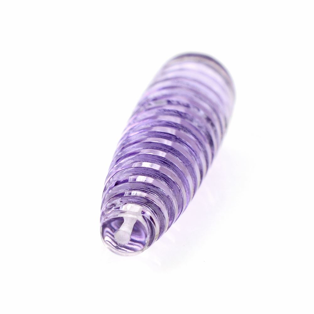 PINK AMETHYST SPIRAL CARVED DROPS HALF DRILL 28X7MM 10.42 Cts.