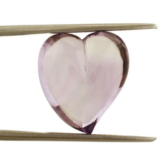 PINK AMETHYST SACRED HEARTS HALF DRILL 17X15MM 16.85 Cts.