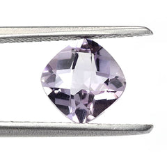 PINK AMETHYST CHECKER CUT CUSHION 7MM 1.34 Cts.