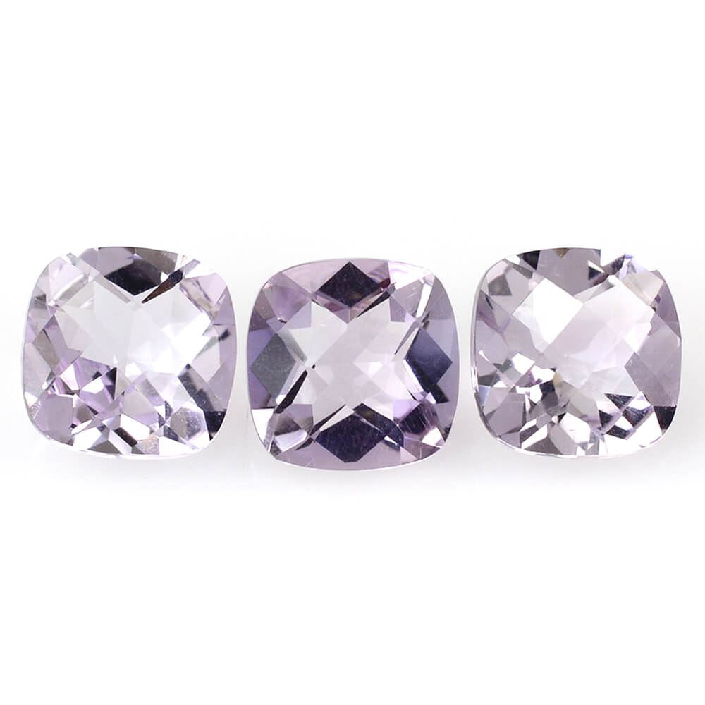 PINK AMETHYST CHECKER CUT CUSHION 7MM 1.34 Cts.