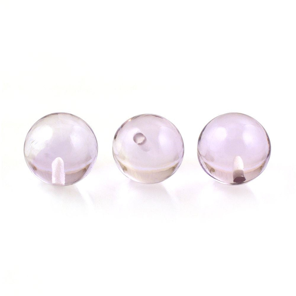 PINK AMETHYST PLAIN BALLS (HALF DRILL) 8MM 3.52 Cts.