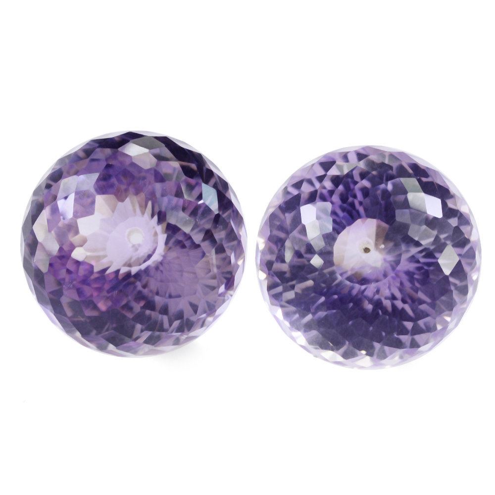 PINK AMETHYST ONION DROPS (HALF DRILL 1MM)  18MM 36.10 Cts.