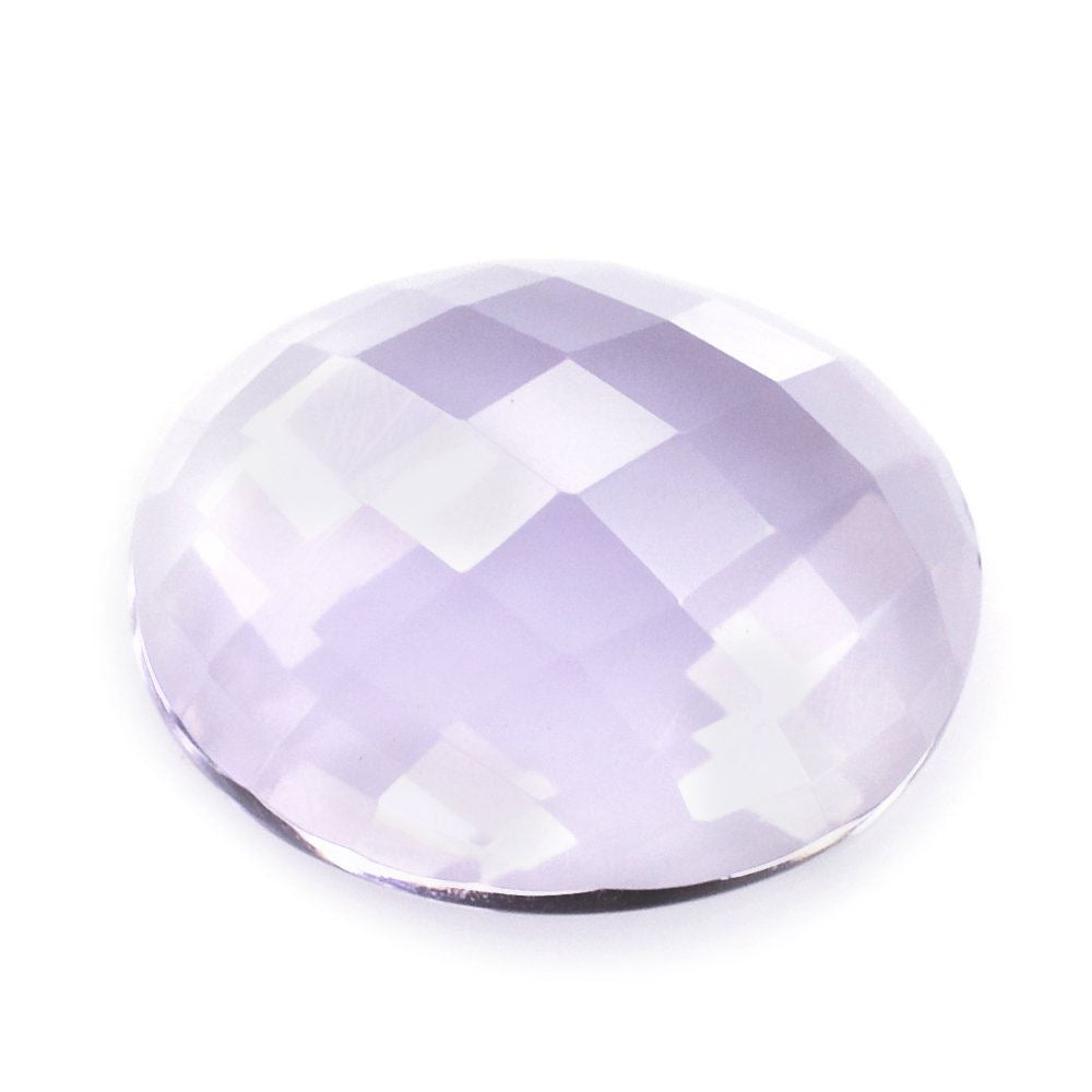 PINK AMETHYST CHECKER OVAL CAB 13X10MM 4.36 Cts.