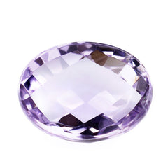 PINK AMETHYST CHECKER OVAL CAB 13X10MM 4.36 Cts.