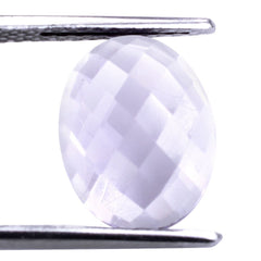 PINK AMETHYST CHECKER OVAL CAB 13X10MM 4.36 Cts.