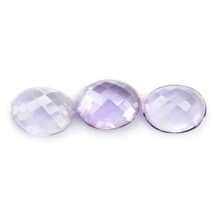 PINK AMETHYST CHECKER OVAL CAB 13X10MM 4.36 Cts.