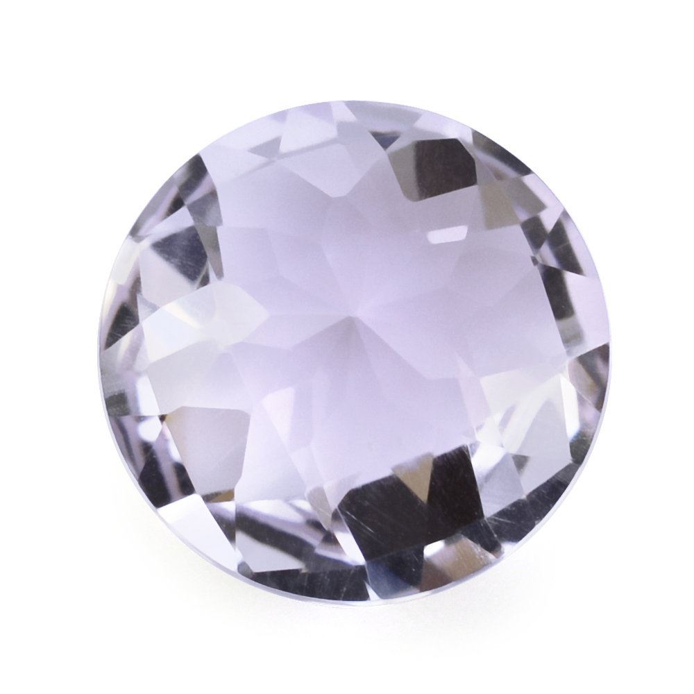 PINK AMETHYST CHECKER CUT ROUND 12MM 5.38 Cts.