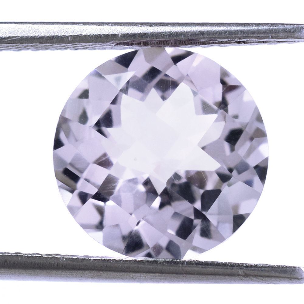 PINK AMETHYST CHECKER CUT ROUND 12MM 5.38 Cts.