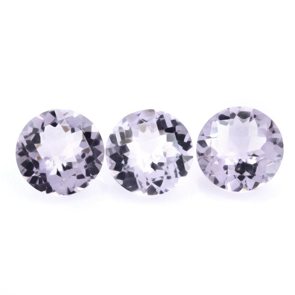 PINK AMETHYST CHECKER CUT ROUND 12MM 5.38 Cts.