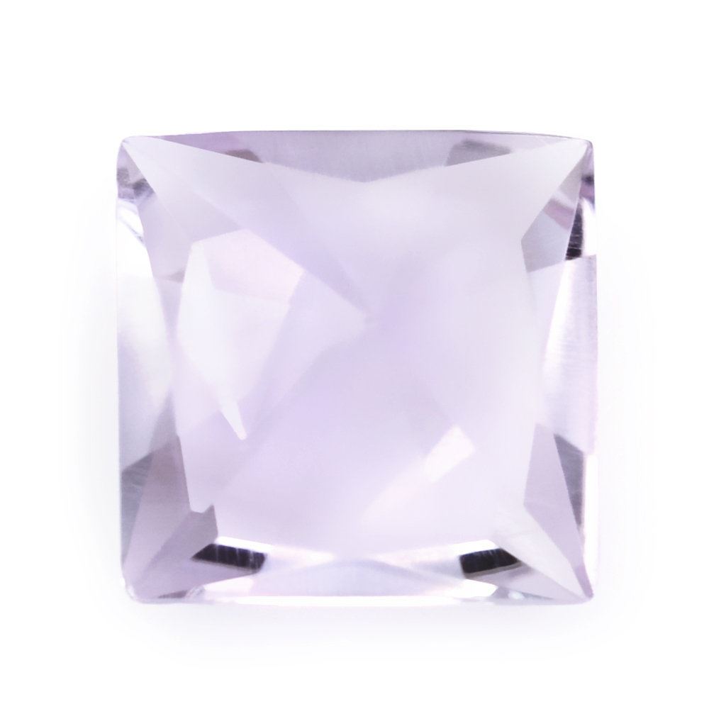 PINK AMETHYST ONE FACET PLOISH ONE FACET UNPLOISH PRINCESS CUT SQUARE (DES#29) 12MM 6.52 Cts.
