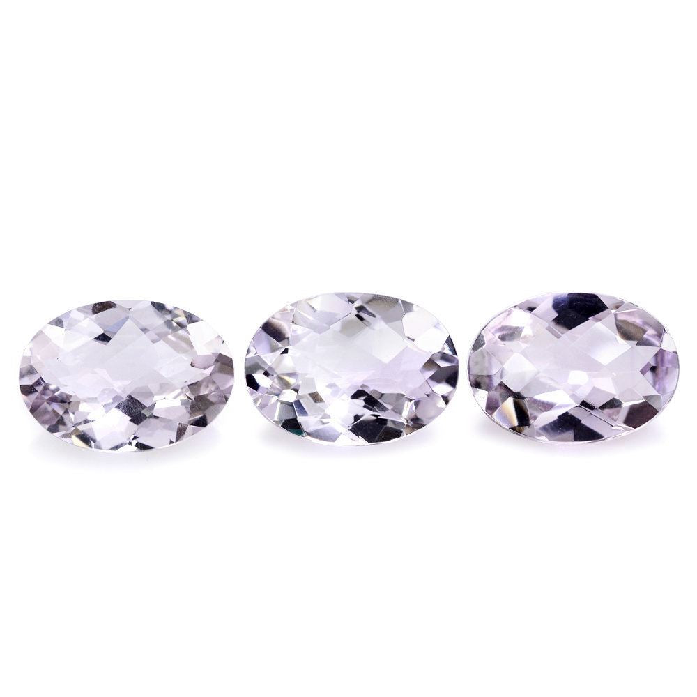 PINK AMETHYST CHECKER CUT OVAL 14X10MM 4.92 Cts.