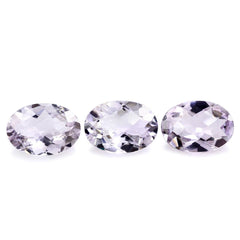 PINK AMETHYST CHECKER CUT OVAL 14X10MM 4.92 Cts.