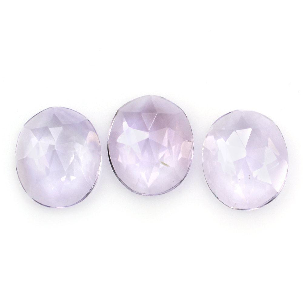 PINK AMETHYST ROSE CUT OVAL CAB (LITE) 12X10MM 3.22 Cts.