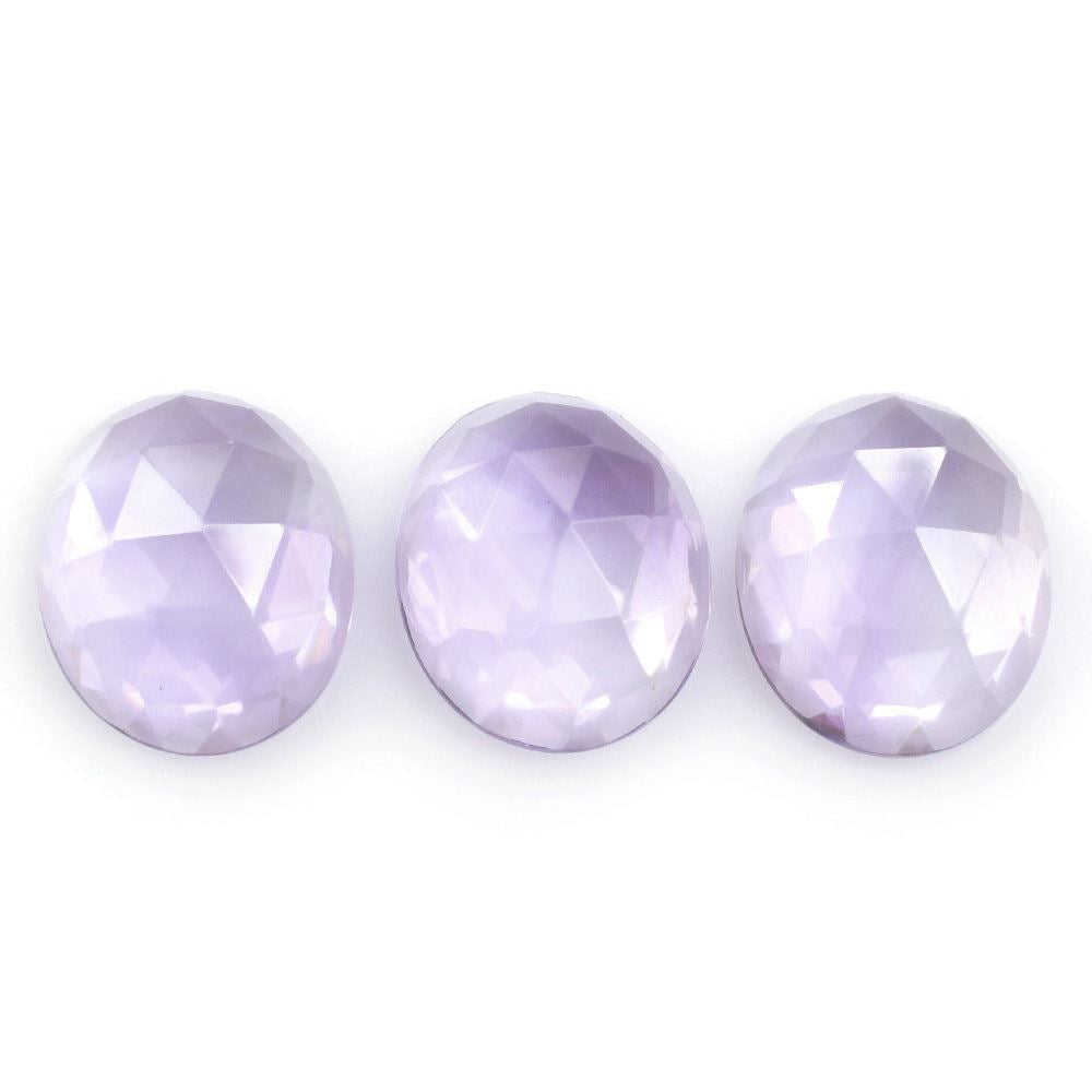 PINK AMETHYST ROSE CUT OVAL CAB 12X10MM 4.06 Cts.